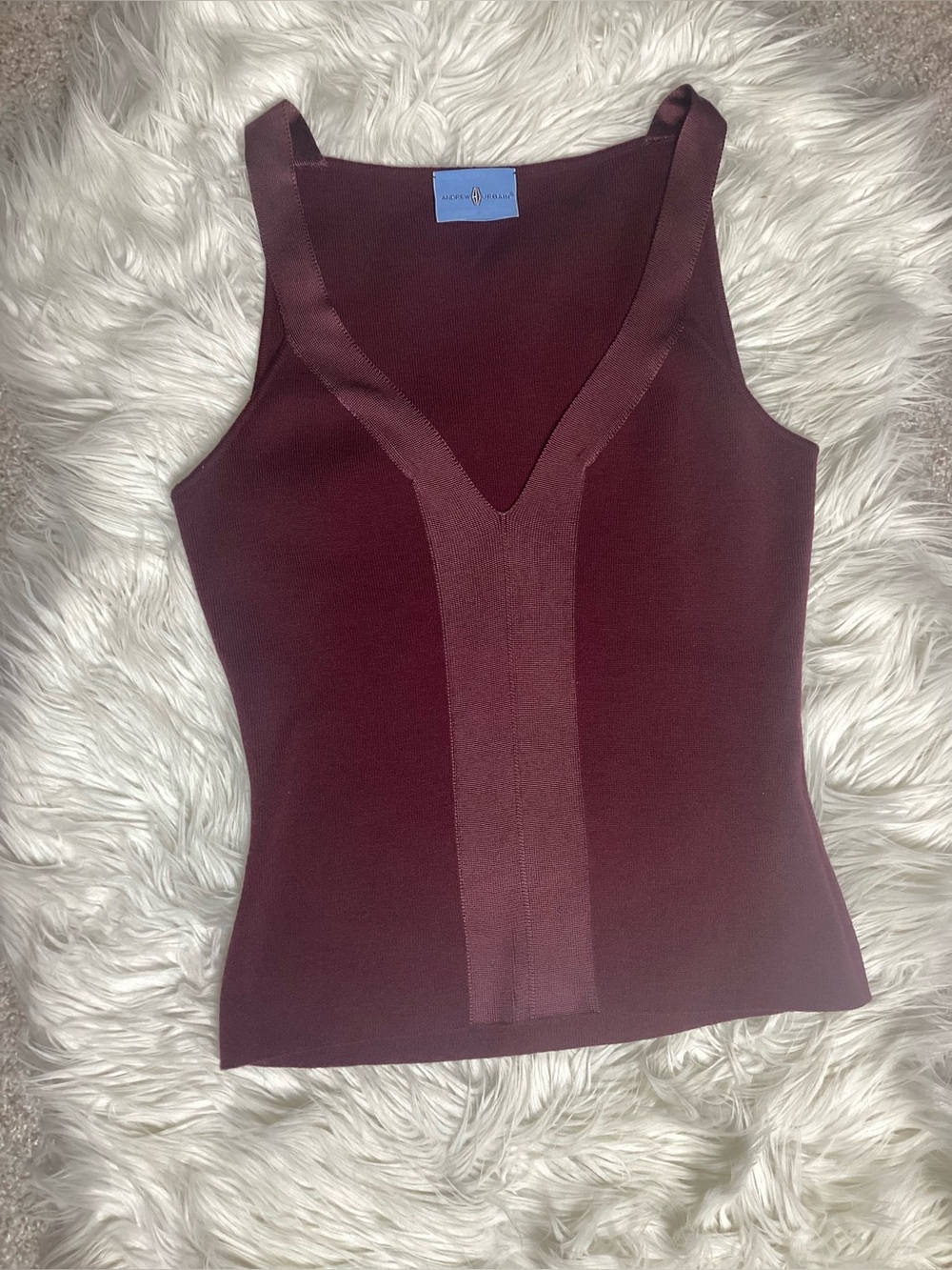 Andrew Urbain Tiki Tirana Wool Sleeveless Top Burgundy France Sm